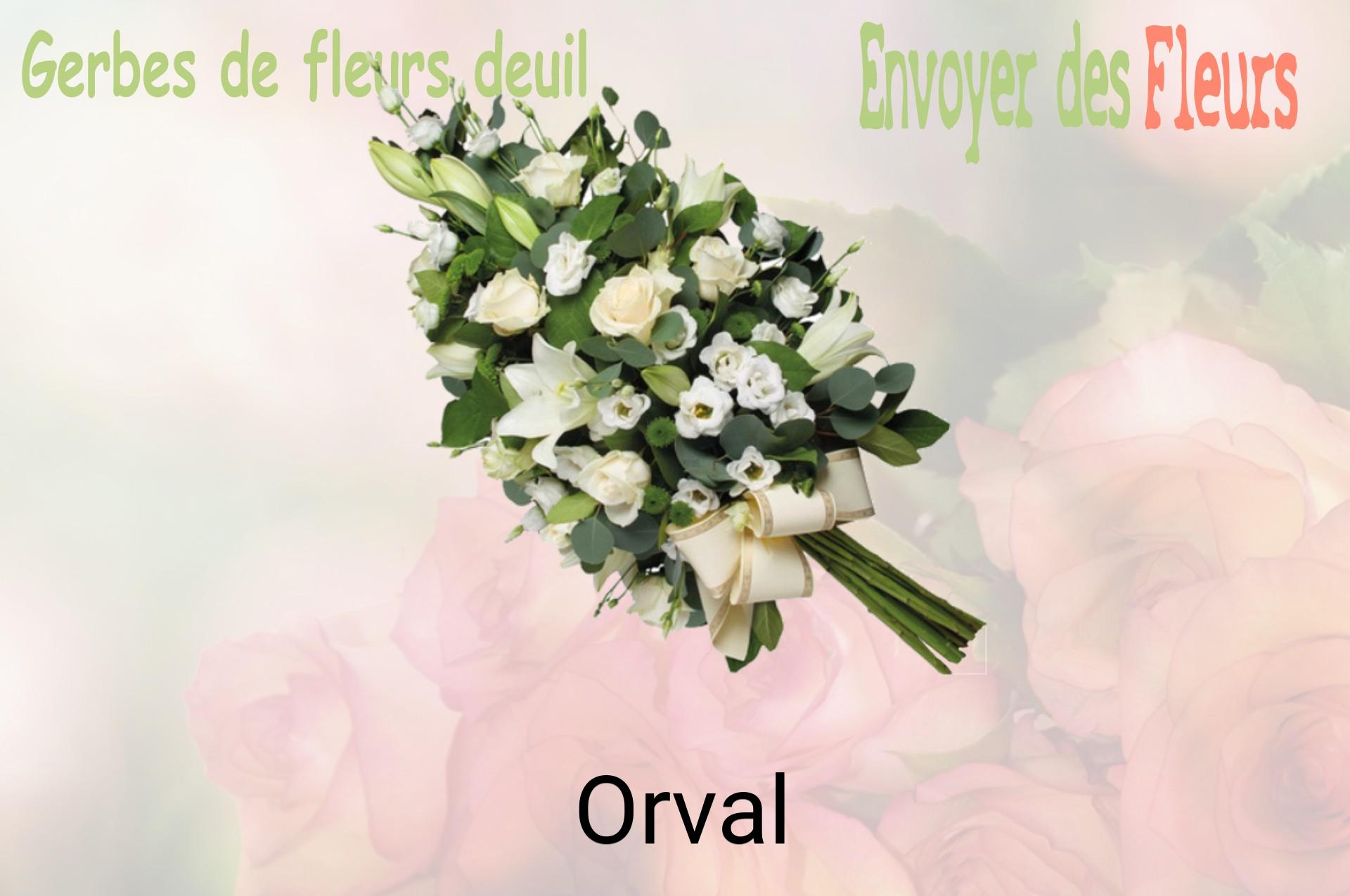 Gerbe de fleurs de deuil livrée à Orval